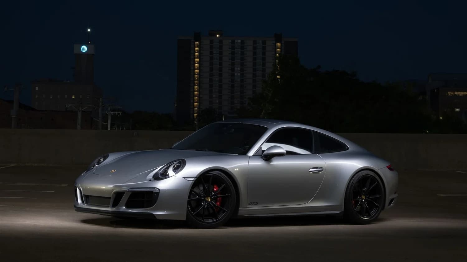 Base fill layer of Porsche GTS light painting showing ambient exposure