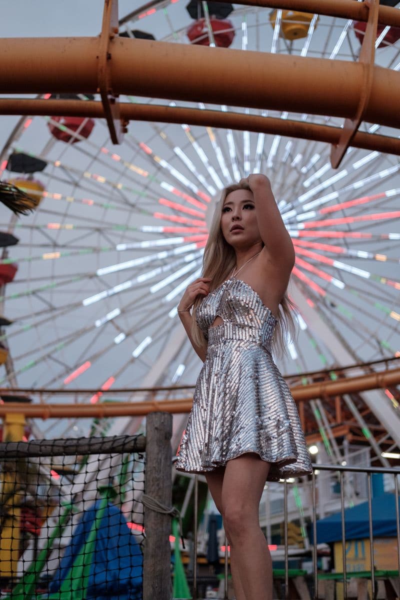 Dramatic fashion editorial portrait with styled lighting