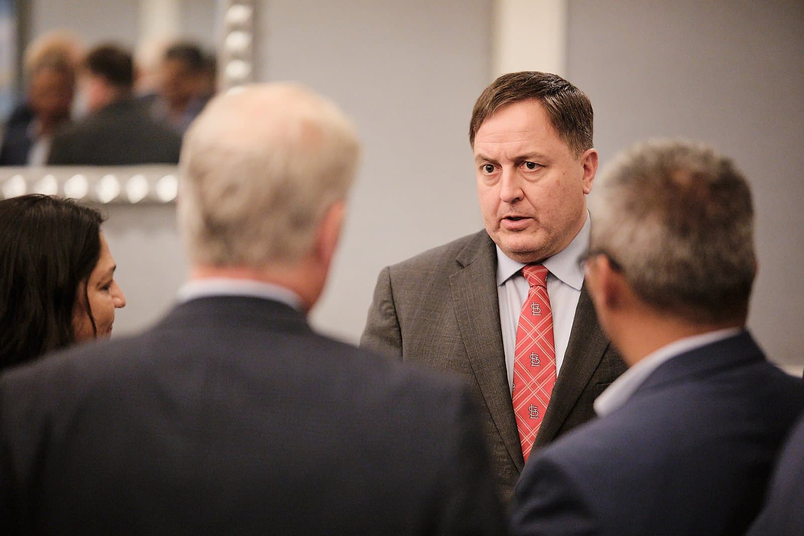 A Missouri state official addressing attendees at a public-affairs business program