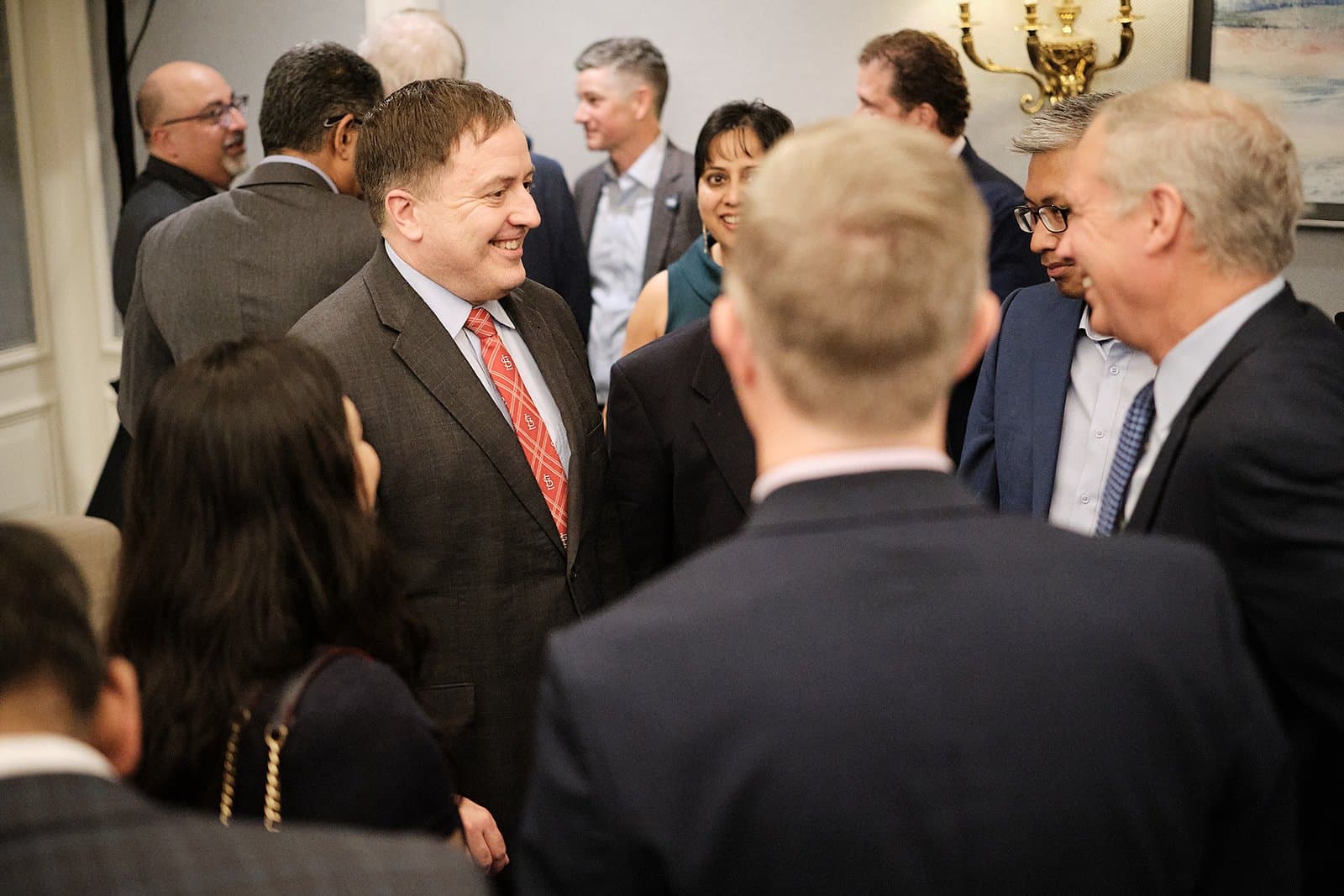 A full reception room of business leaders at the US India Business Council conference in St. Louis