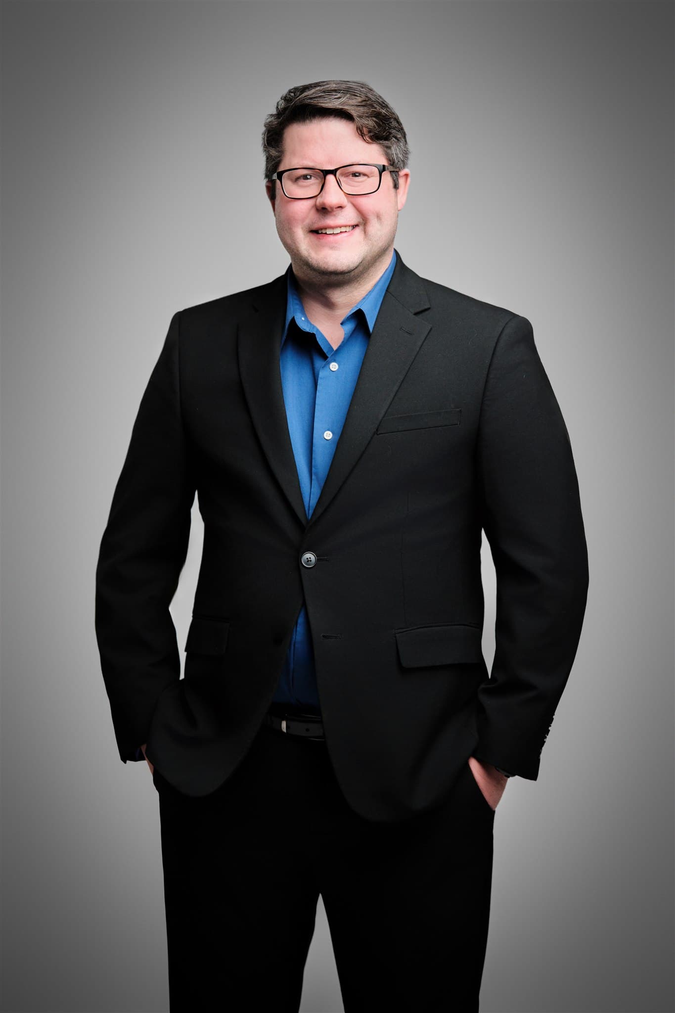 Corporate portrait on a studio backdrop, the standard a session in Naperville and the I-88 Corridor would be held to