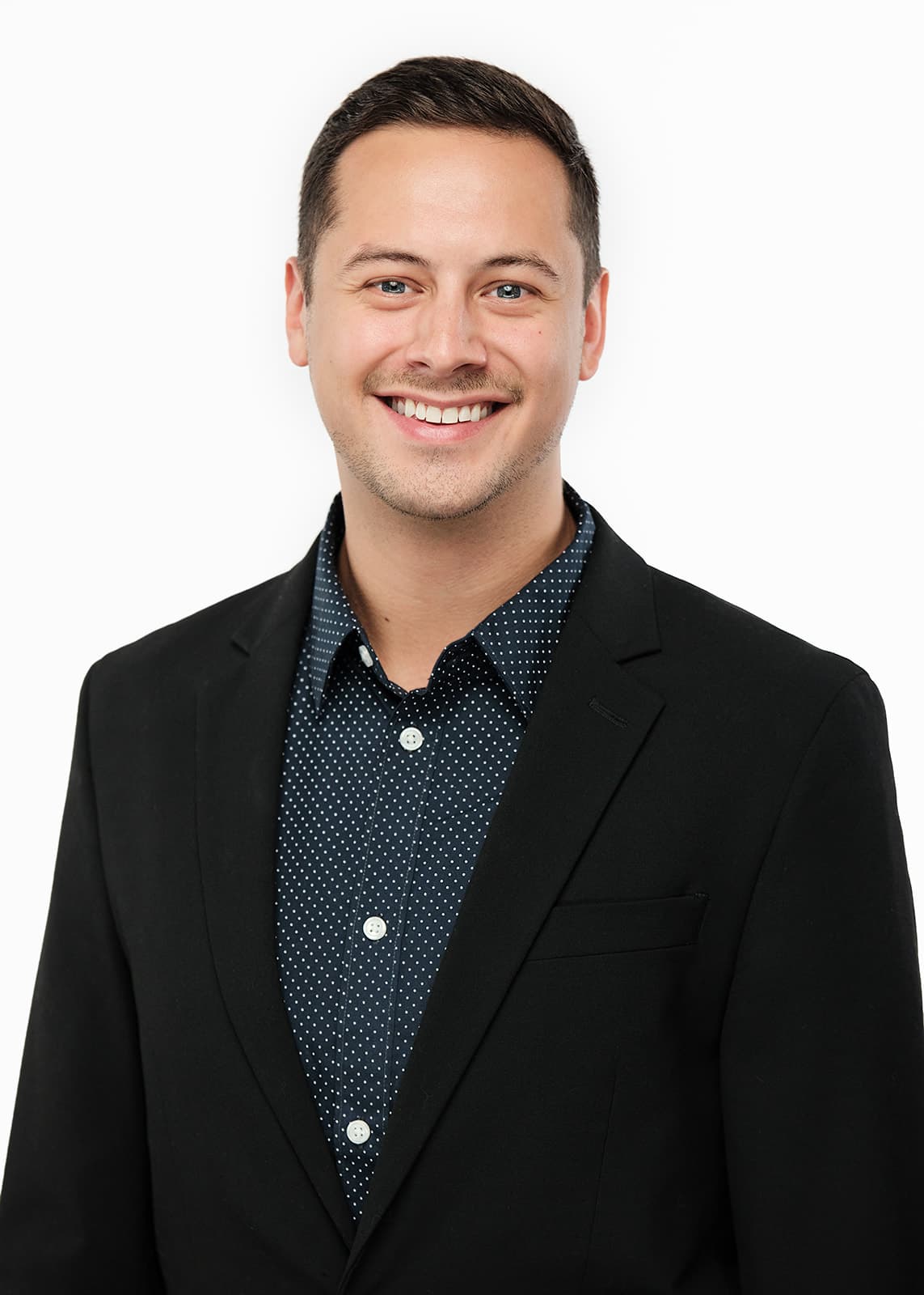 Professional headshot on a clean white studio backdrop, St. Louis, by Henry David Photography
