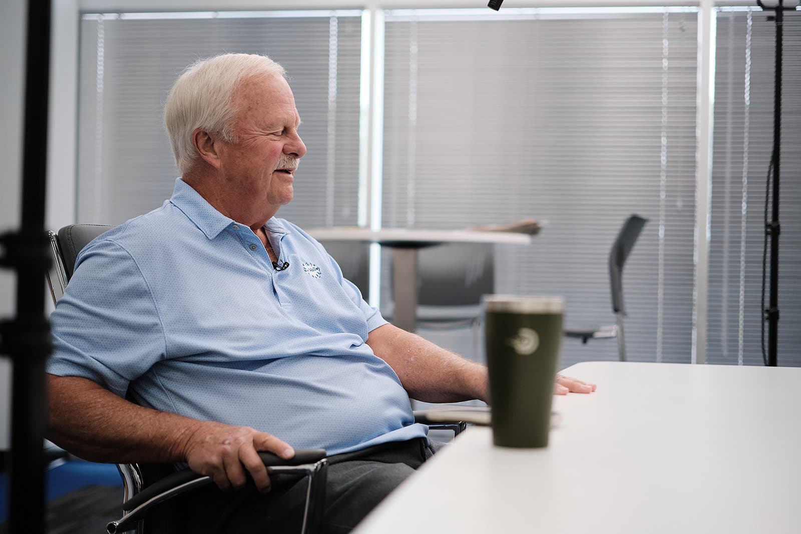 Behind the scenes at a corporate shoot day, the kind of real client work the 90-day AI search plan helps surface to prospects searching ChatGPT and Perplexity