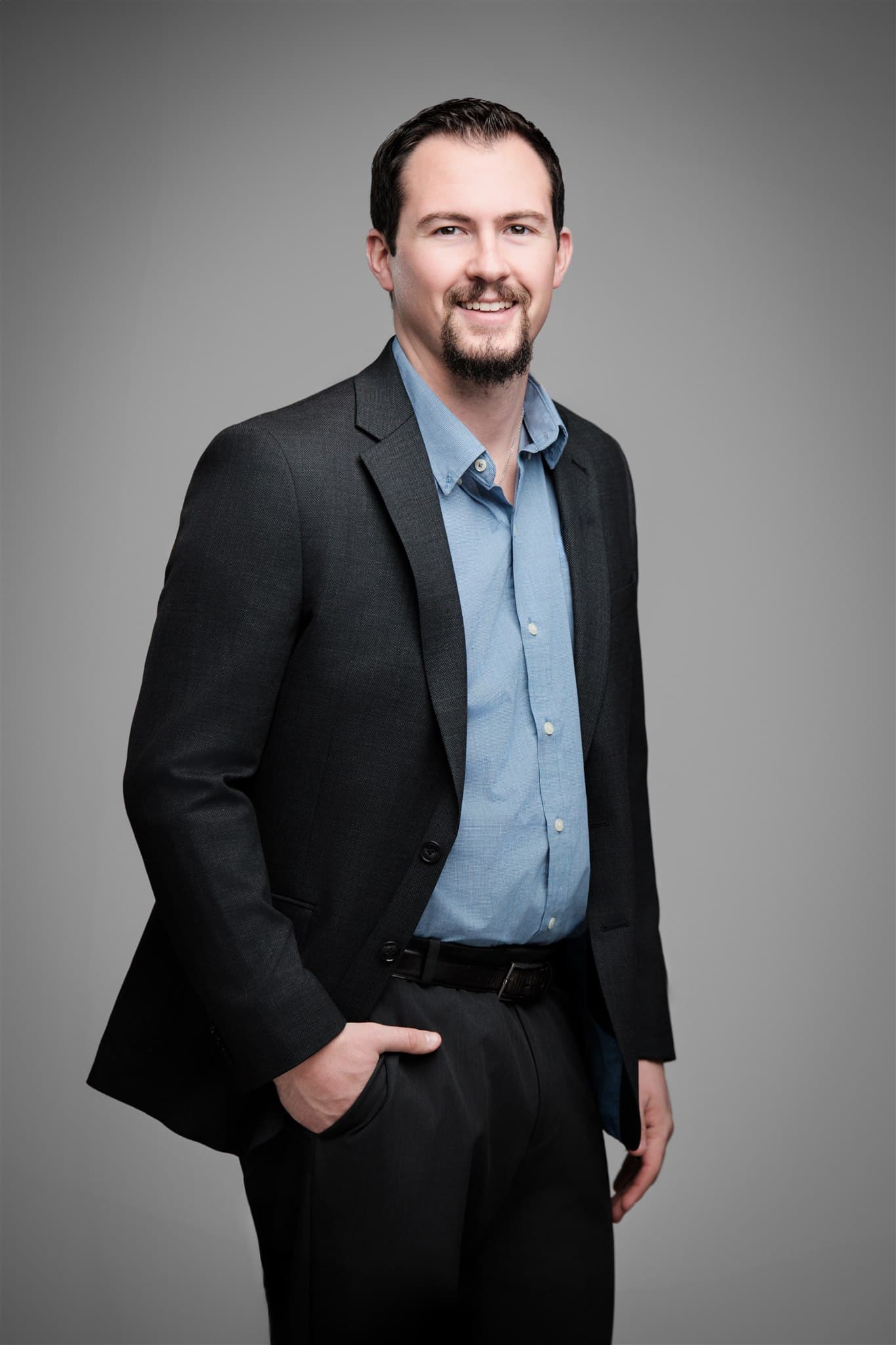 MHS corporate headshot of Sean McAuliffe with brand-consistent retouching by Henry David Photography