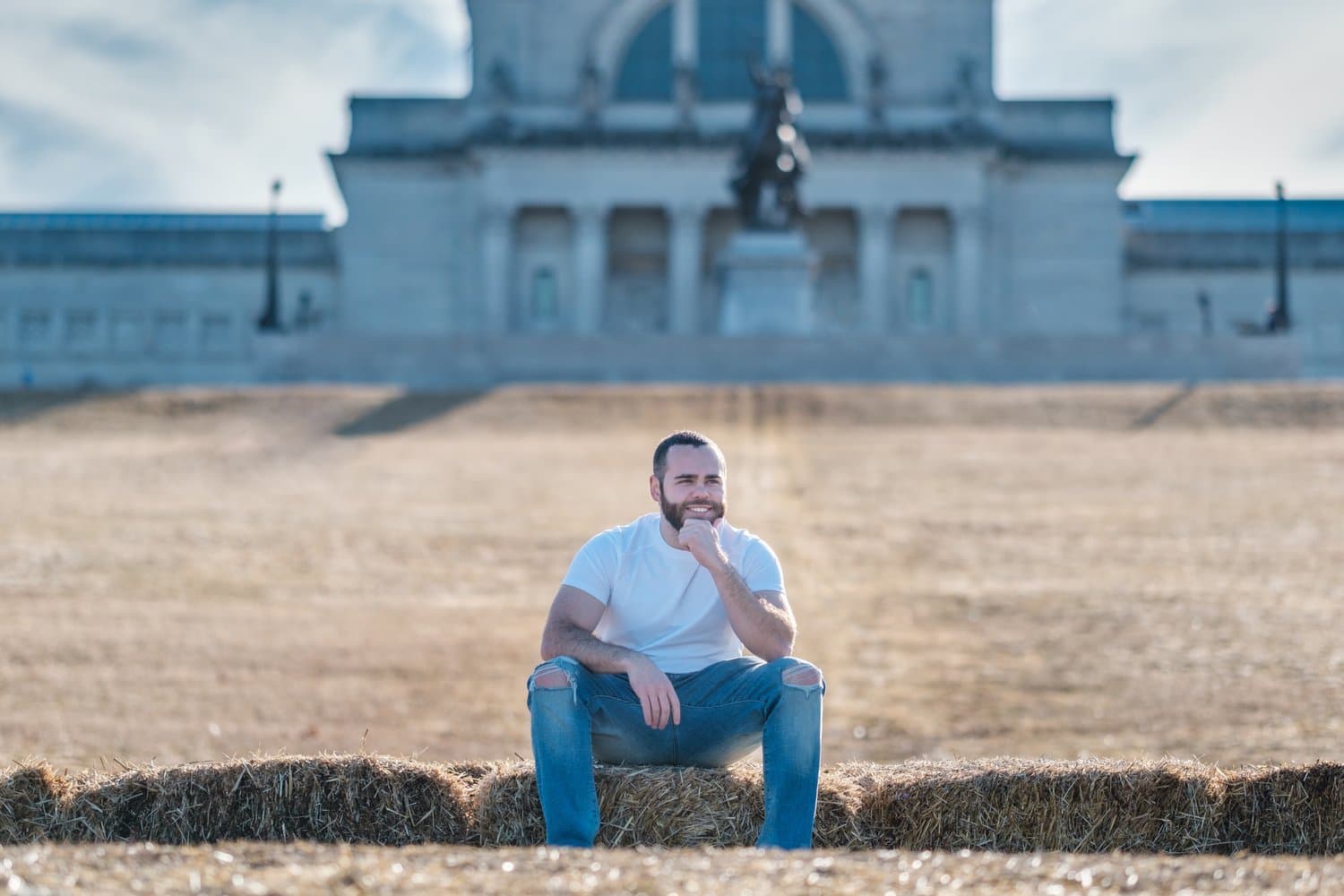 Senior portrait at Art Hill in Forest Park by Henry David Photography