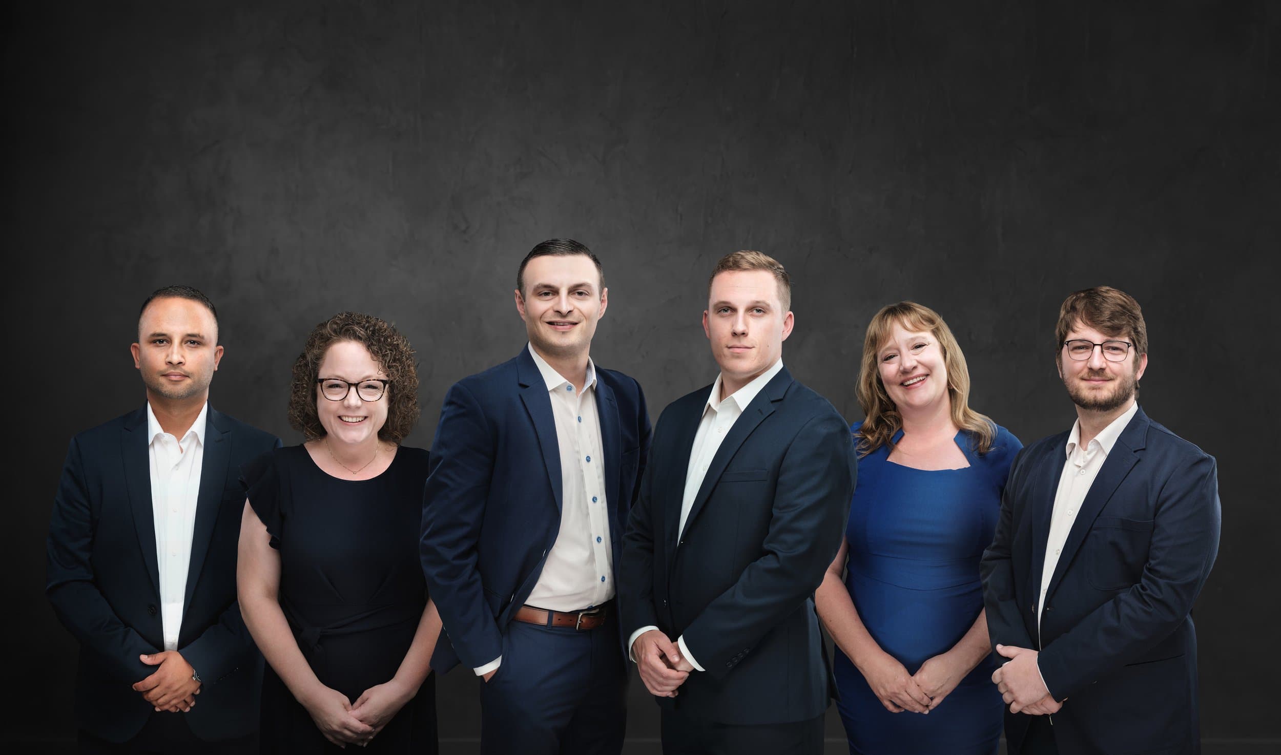 Northwestern Mutual team composite portrait of six financial services professionals by Henry David Photography