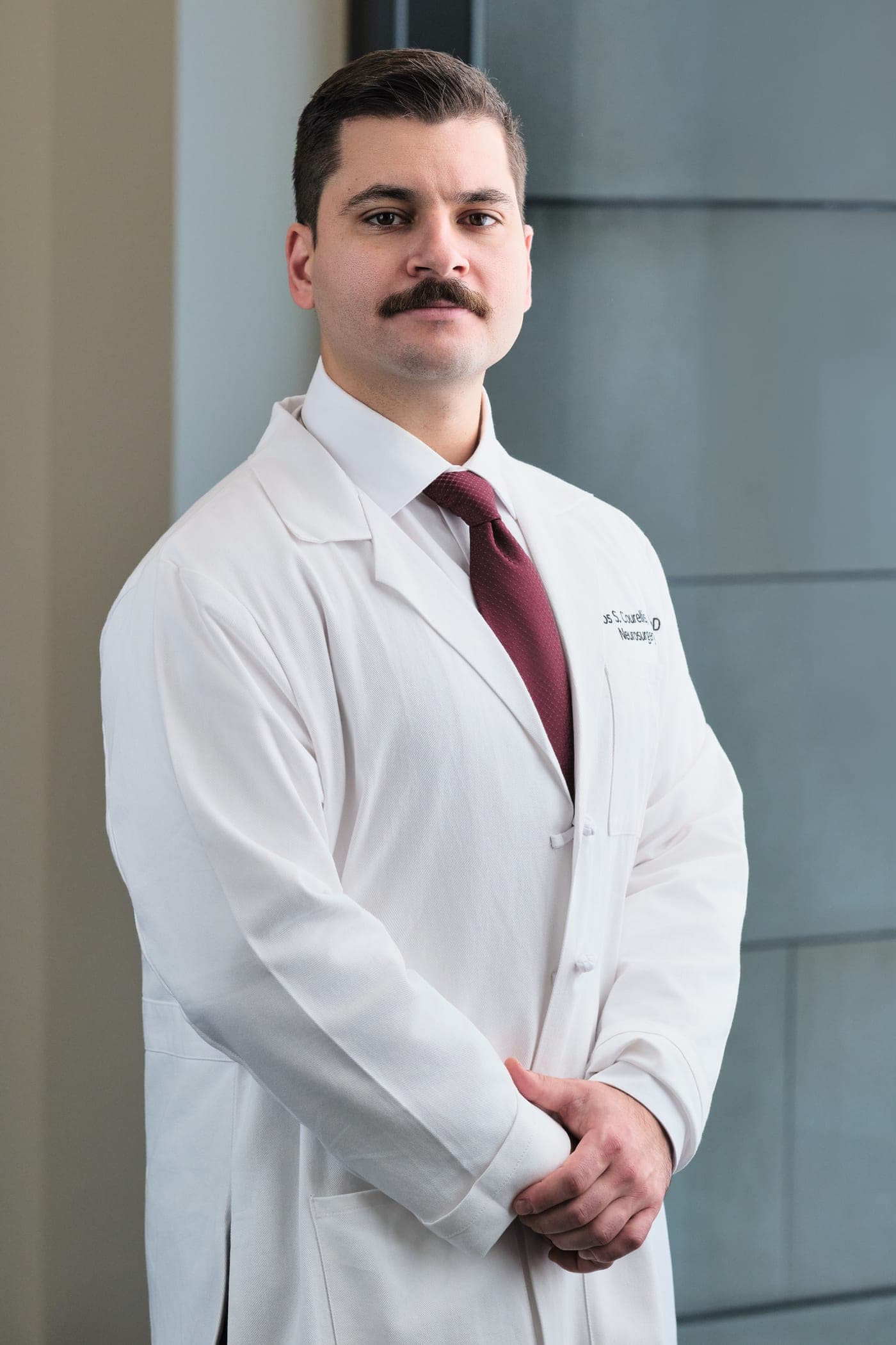 Environmental staff headshot photographed on site in a hospital building in St. Louis by Henry David Photography